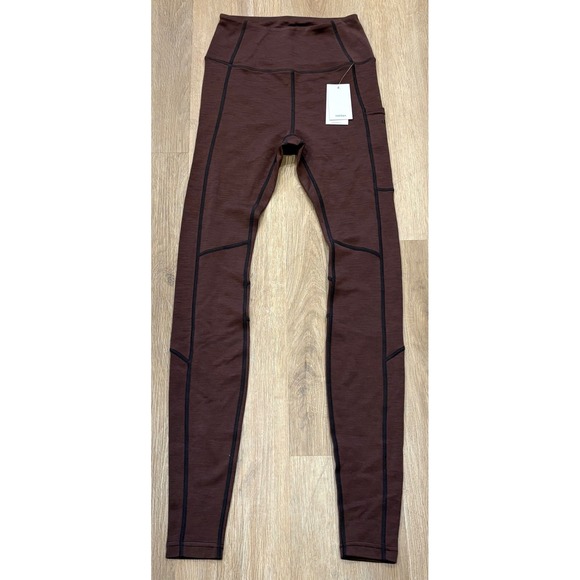 Halfdays Pants - NWT Women's Halfdays High Waisted Merino Wool Blend Leggings -XS - Spiked Cocoa